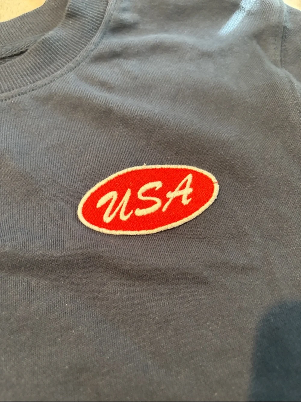 NEW Goodfellow & Co Navy Crewneck with Red USA Patch